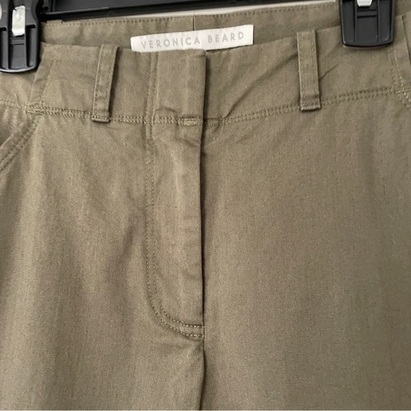Veronica Beard Army Green Coach Cuffed Pants - Picture 2 of 11